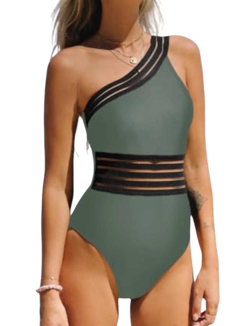 CUPSHE One Shoulder Adjustable Straps Cutout Asymmetrical